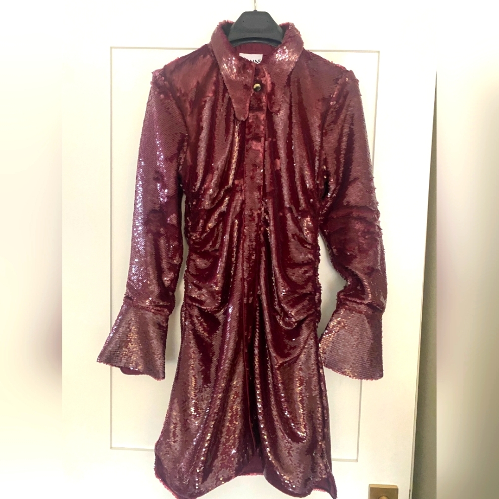 Ganni Sequined-Embellished mini dress